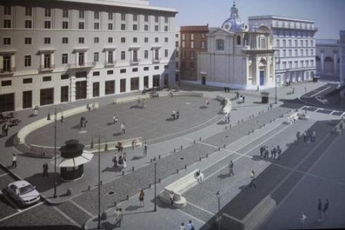 Passeggiata serale | La nuova piazza San Silvestro di Paolo Portoghesi, e dintorni